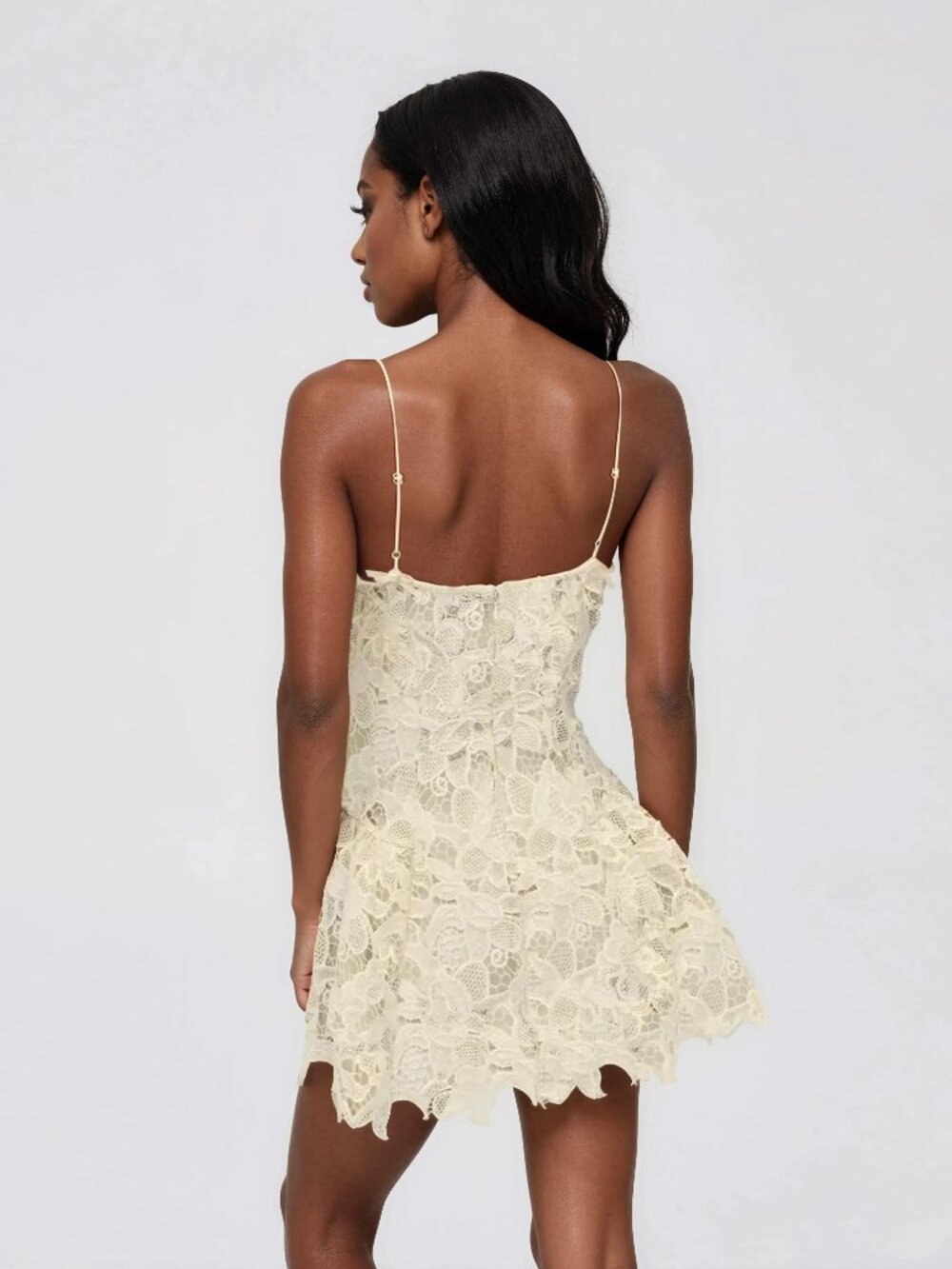 For Love & Lemons Coco Lace Sleeveless Mini Dress - Cream - Picture 2 of 5